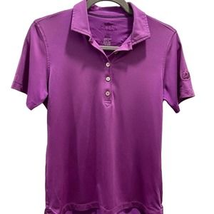 Peter Millar Women’s Short Sleeve Golf Polo Purple Size Small Logo on Sleeve